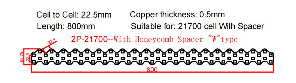 Wellgo Copper-Best-Selling High-Conductivity Custom 0.3mm/0.5mm Honeycomb Spacer 22.5MM Copper-Nickel Sheets for 21700 Battery Cells
