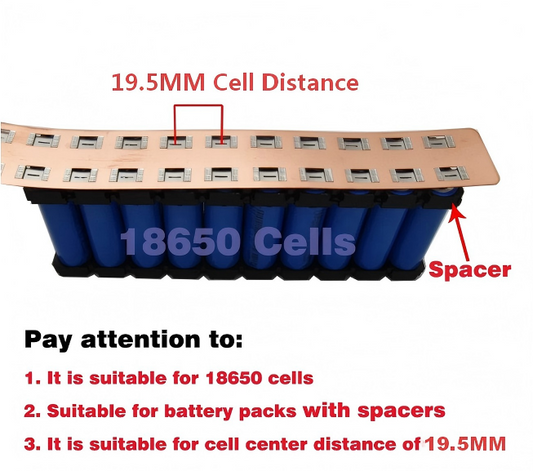 Wellgo Best-Selling High-Conductivity Custom 0.3mm Square Spacer 19.5MM Spacing Copper-Nickel Strips for 18650 Battery Cells