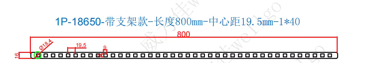 18650 Copper Nickel Busbar 1P-8P for Lithium-Ion Battery Connections - Strip Length 800mm