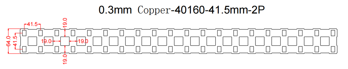 Wellgo Best-Selling High-Conductivity Custom 0.3mm Square No Spacer 41.5MM Copper-Nickel Strips for 40160 Battery Cells