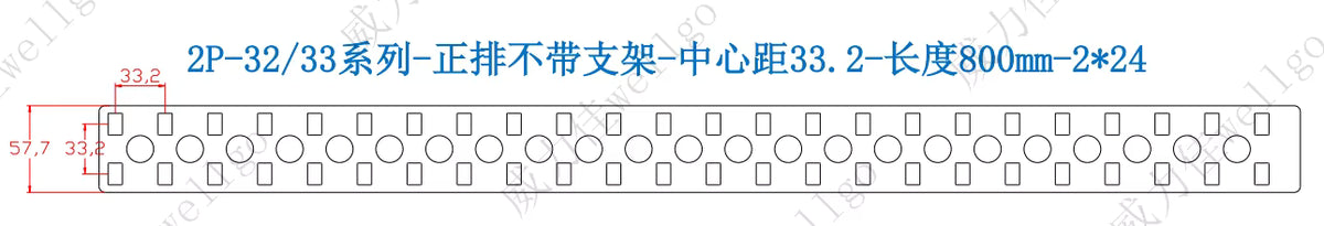 Wellgo Best-Selling High-Conductivity Custom 0.3mm Square No Spacer 33.2MM Copper-Nickel Strips for 32650 32700 33140 Battery Cells