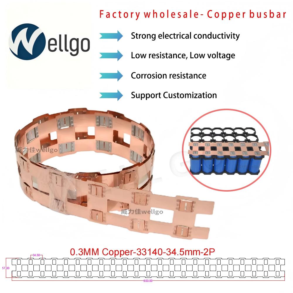 32650 33140 Copper Nickel 1P-8P for Lithium-Ion Battery Connections - Strip Length 800mm