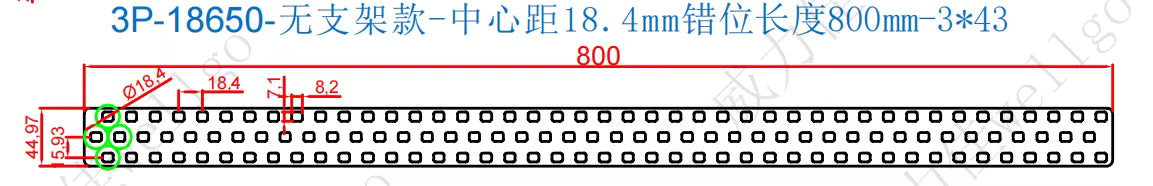 18650 Copper Nickel Busbar 1P-8P for Lithium-Ion Battery Connections - Strip Length 800mm