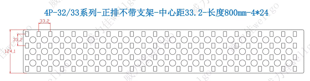 Wellgo Best-Selling High-Conductivity Custom 0.3mm Square No Spacer 33.2MM Copper-Nickel Strips for 32650 32700 33140 Battery Cells