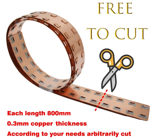 Wellgo Best-Selling High-Conductivity Custom 0.3mm Square Spacer 19.5MM Spacing Copper-Nickel Strips for 18650 Battery Cells