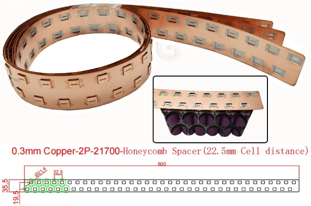 Wellgo Copper-Best-Selling High-Conductivity Custom 0.3mm Copper strip for 21700 Battery Cells