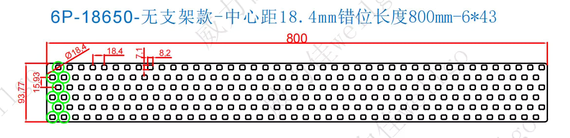 18650 Copper Nickel Busbar 1P-8P for Lithium-Ion Battery Connections - Strip Length 800mm