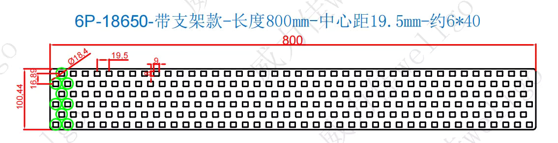 18650 Copper Nickel Busbar 1P-8P for Lithium-Ion Battery Connections - Strip Length 800mm