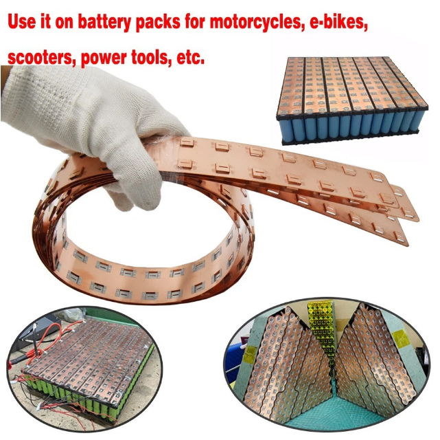 Wellgo Copper-Best-Selling High-Conductivity Custom 0.3mm Copper busbar for 21700 Battery Cells