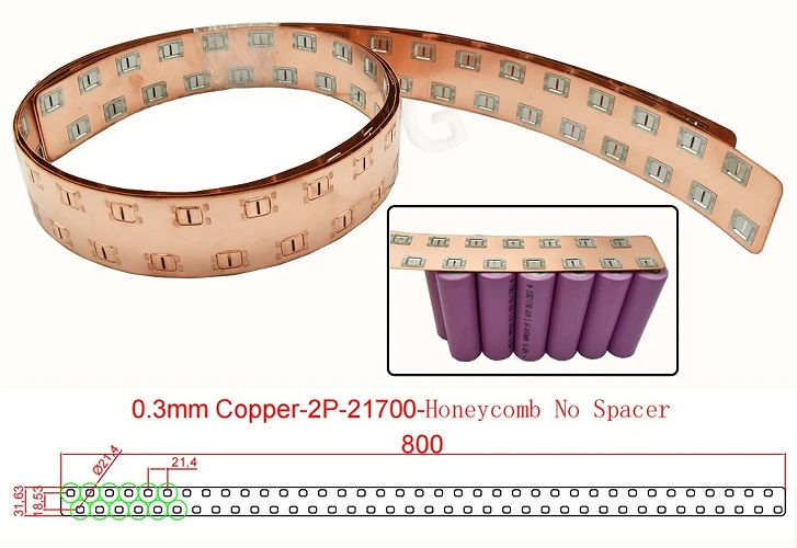 Wellgo Copper-Best-Selling High-Conductivity Custom 0.3mm Copper strip for 21700 Battery Cells