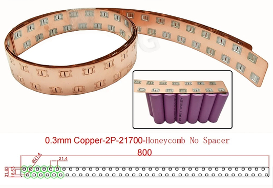 Wellgo Copper-Best-Selling High-Conductivity Custom 0.3mm Copper strip for 21700 Battery Cells